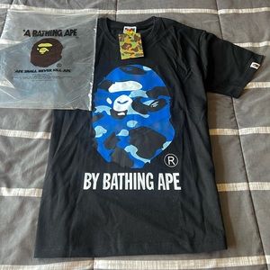 “A Bathing Ape Black & Blue Tee Apparel”